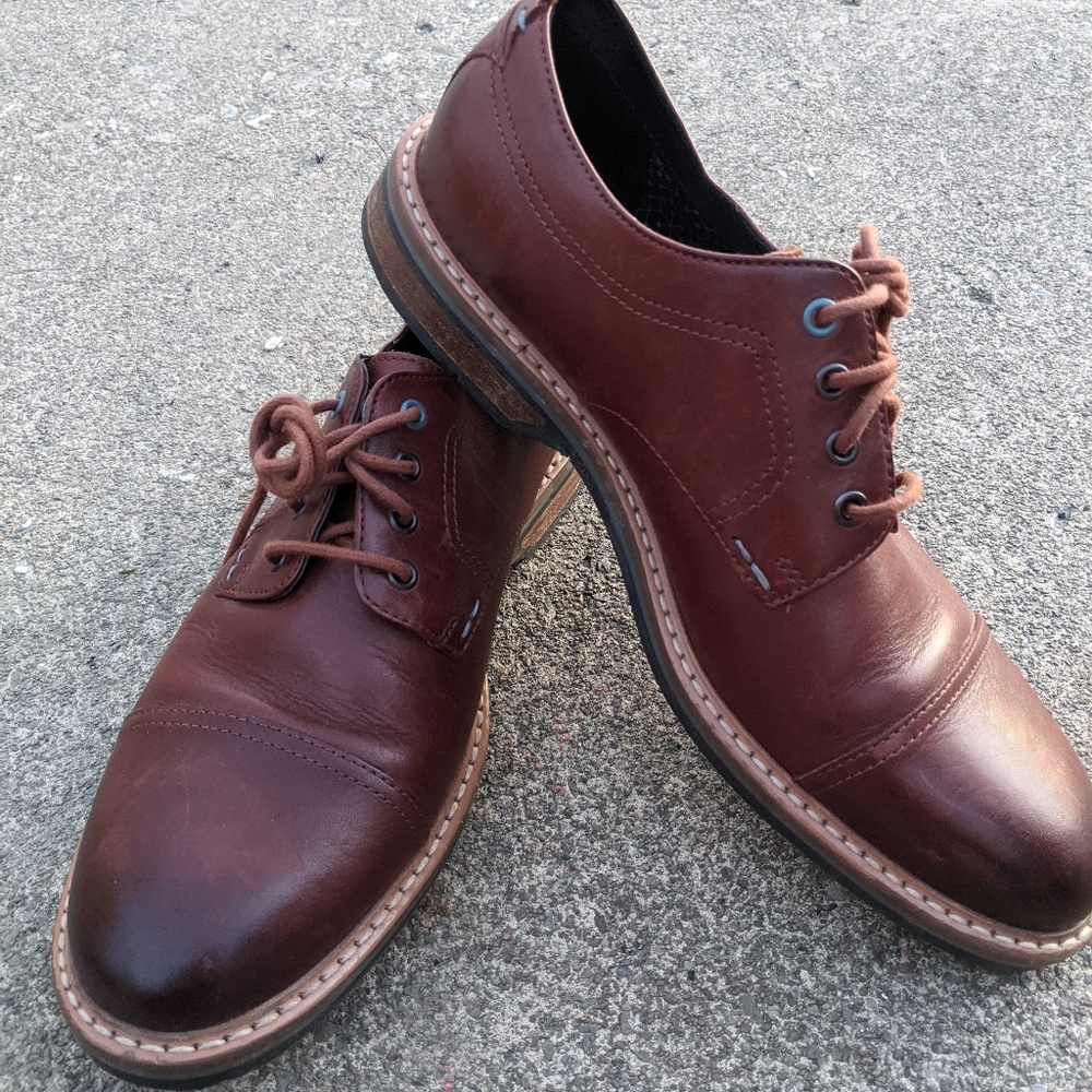 Men's Clark's Brown Leather Lace Up Oxford's 9.5M